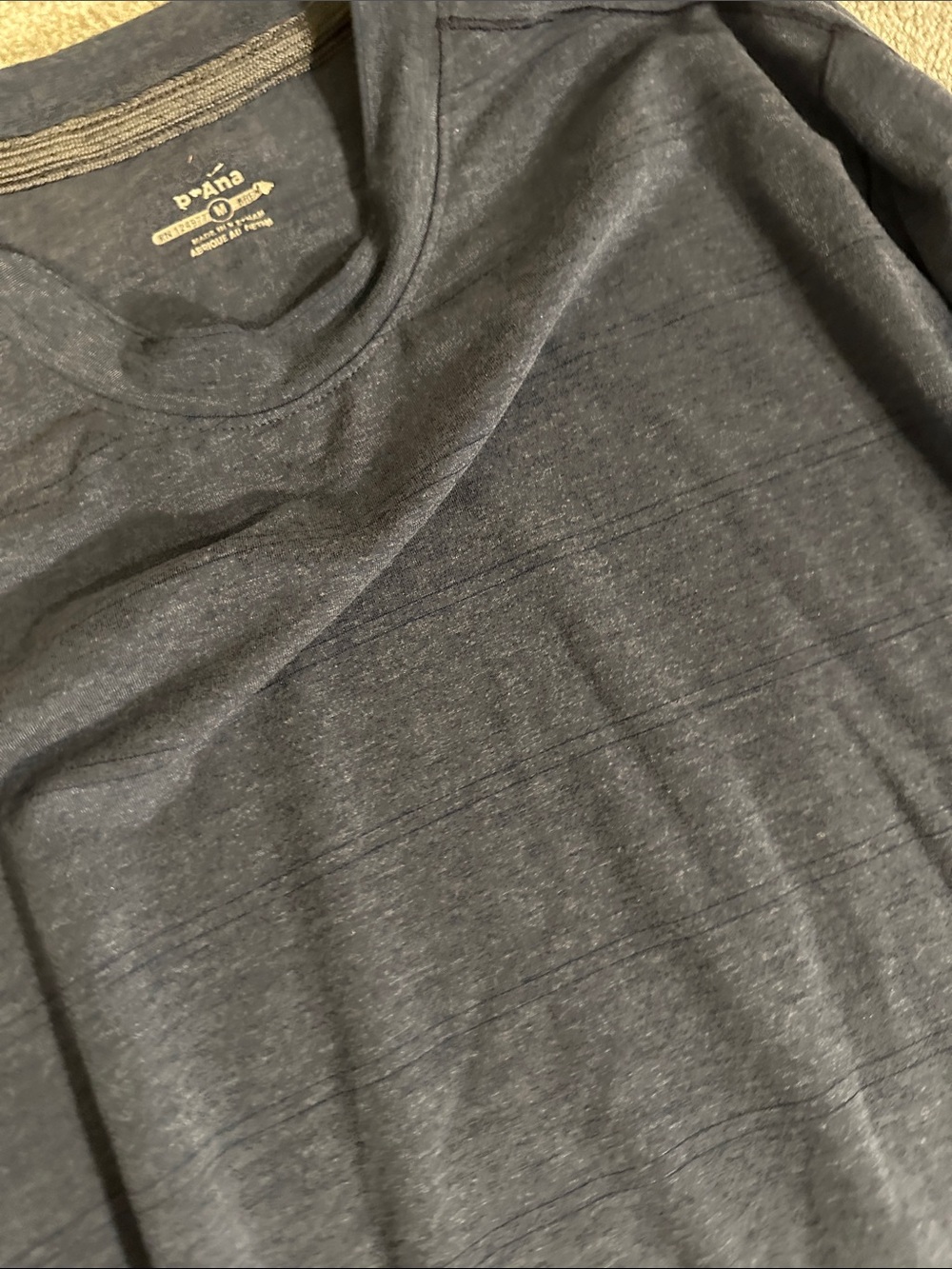 Prana Men's Long-Sleeve Crew in Navy Heather - Picture 3 of 3